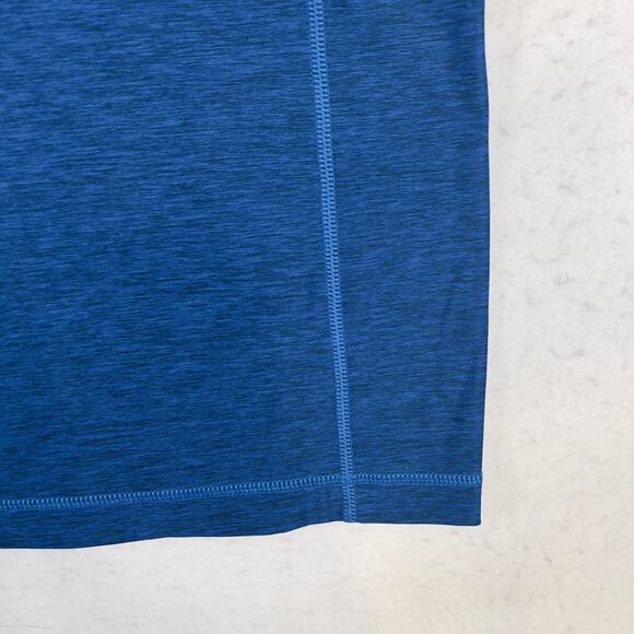 Lands' End Workout Shirt Men Small Blue Moisture Wicking Heathered Quik Dry Jog - Picture 3 of 12